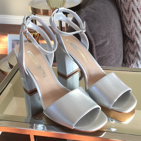 Audrey Brooke Shoes - Audrey Brooke Silver Metallic Sandals!
